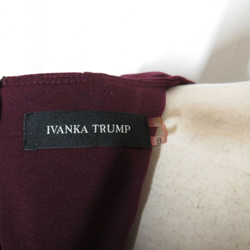 Ivanka Trump Plum Sleeveless Sheath Dress With Chain Detail Size 8 - Picture 6 of 7